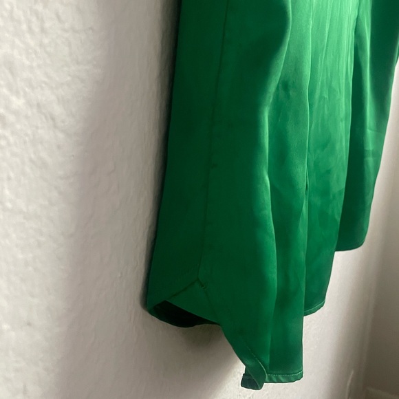 J.Crew Emerald Green Satin Button Down Shirt - Picture 7 of 7